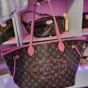 ♡♡ LOUIS VUITTON Neverfull MM RoseVelours Monogram ♡♡